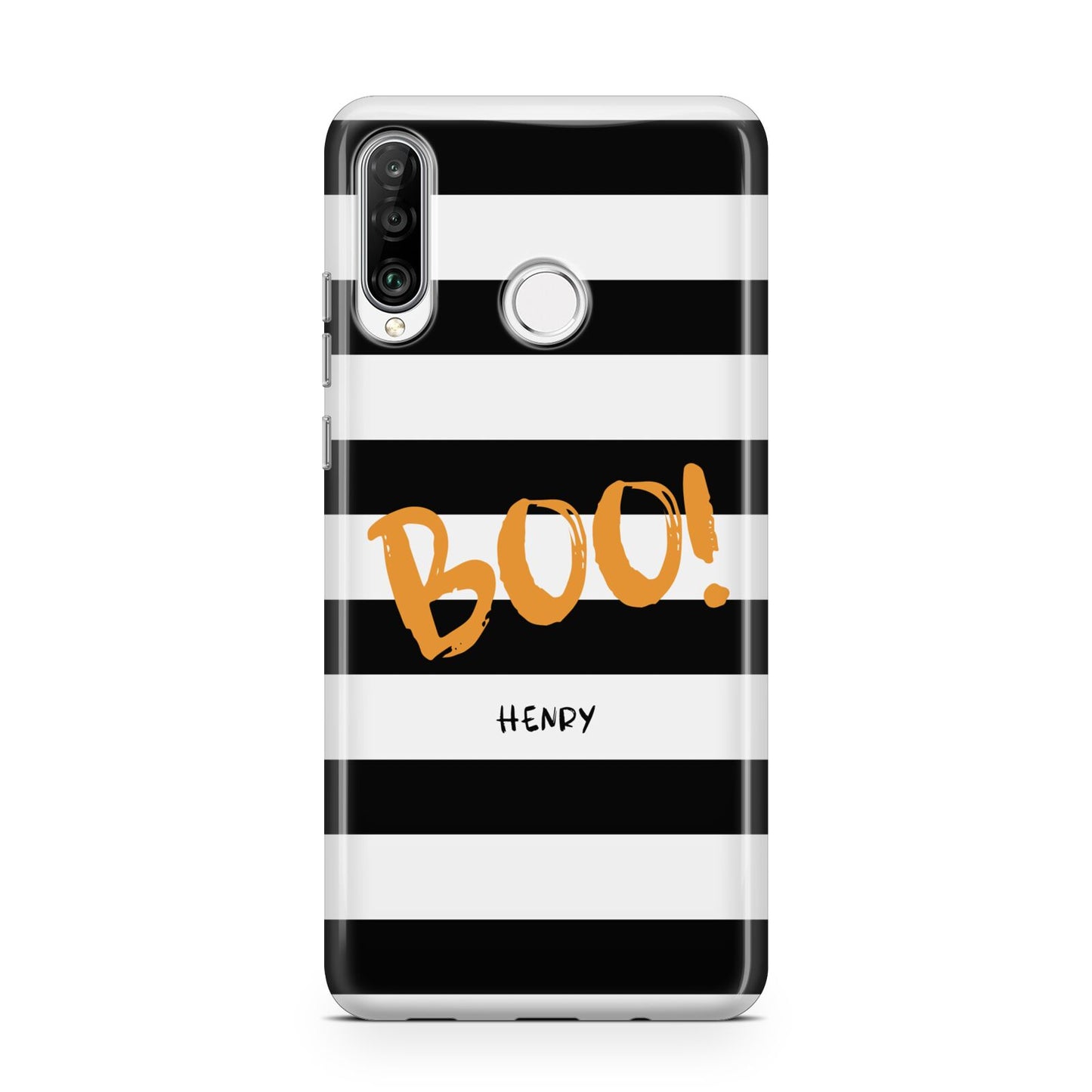 Black White Striped Boo Huawei P30 Lite Phone Case