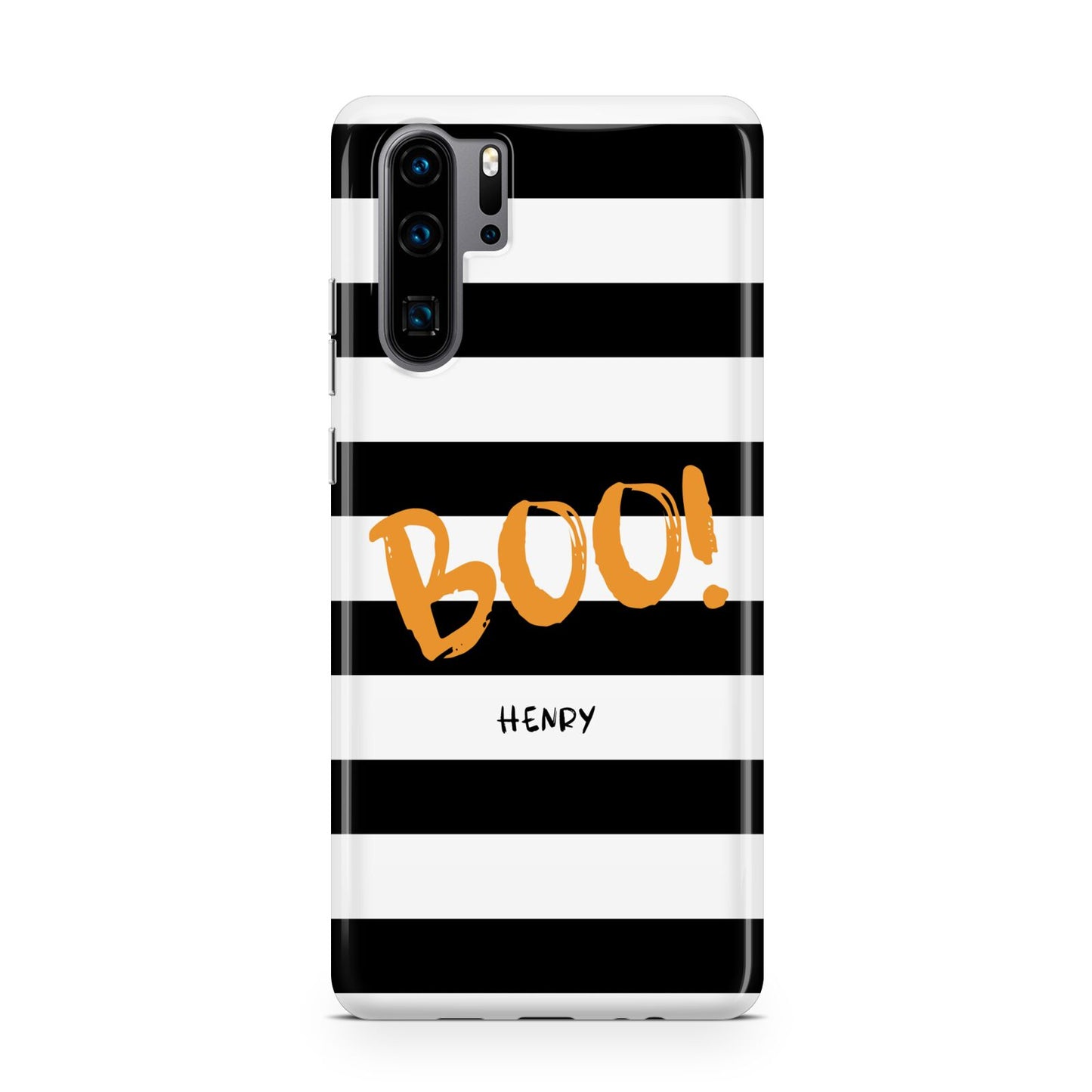 Black White Striped Boo Huawei P30 Pro Phone Case