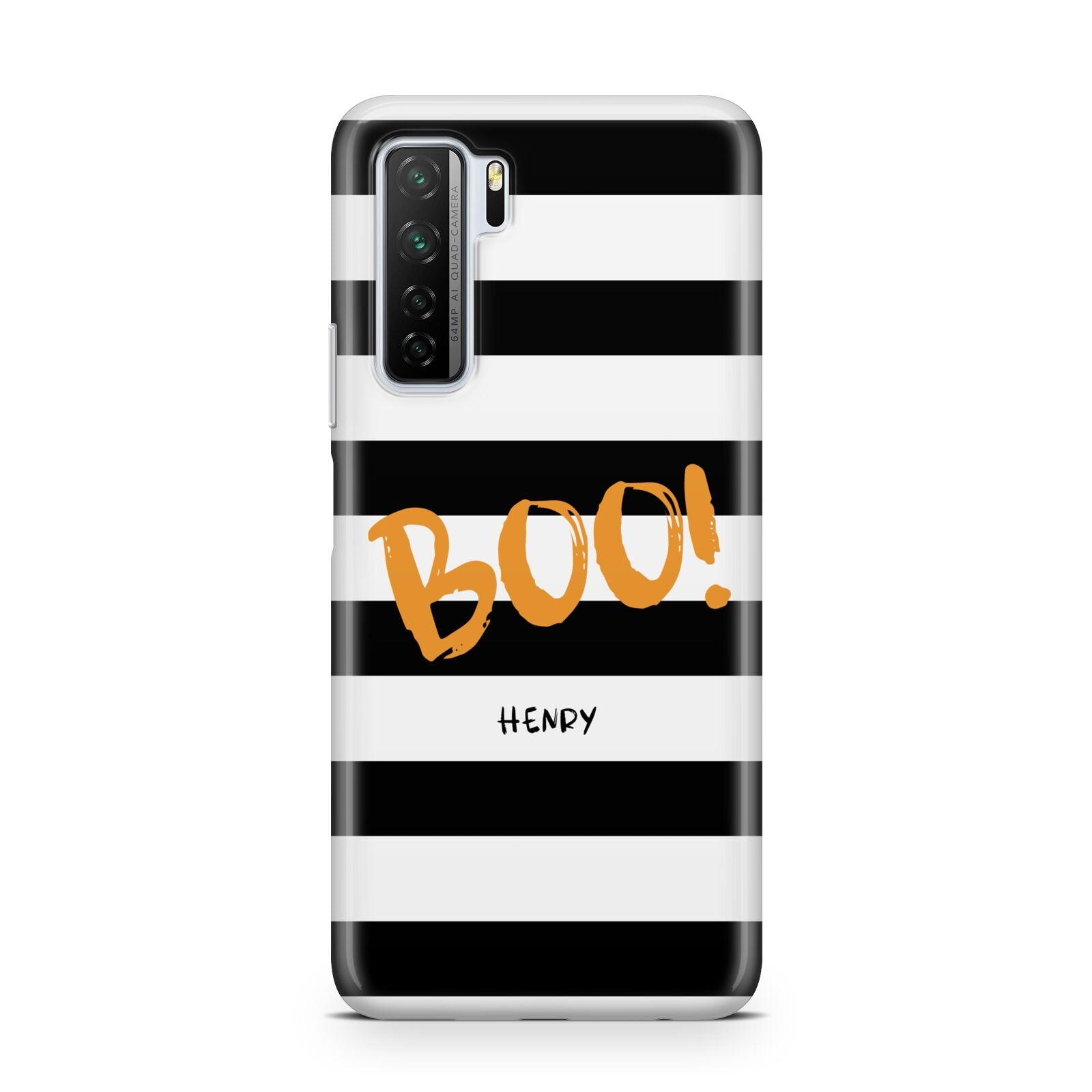 Black White Striped Boo Huawei P40 Lite 5G Phone Case