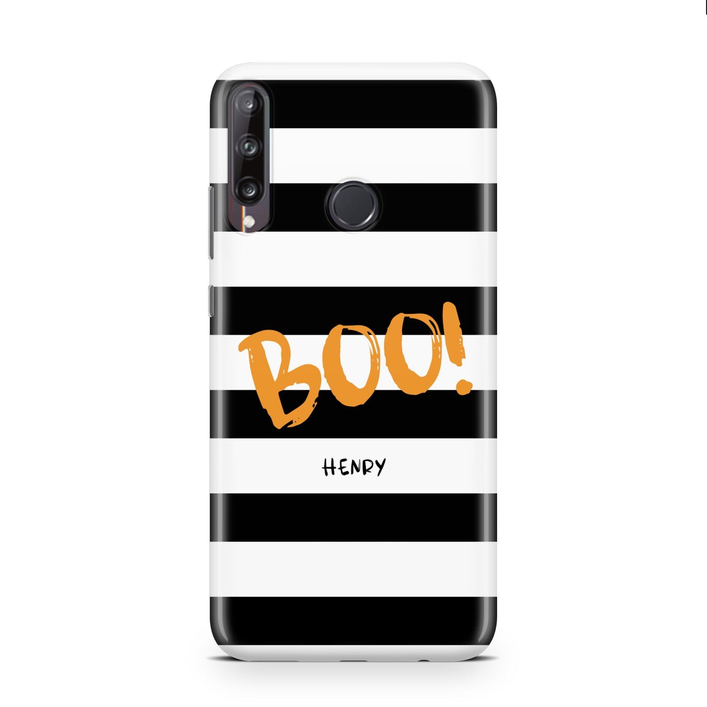 Black White Striped Boo Huawei P40 Lite E Phone Case