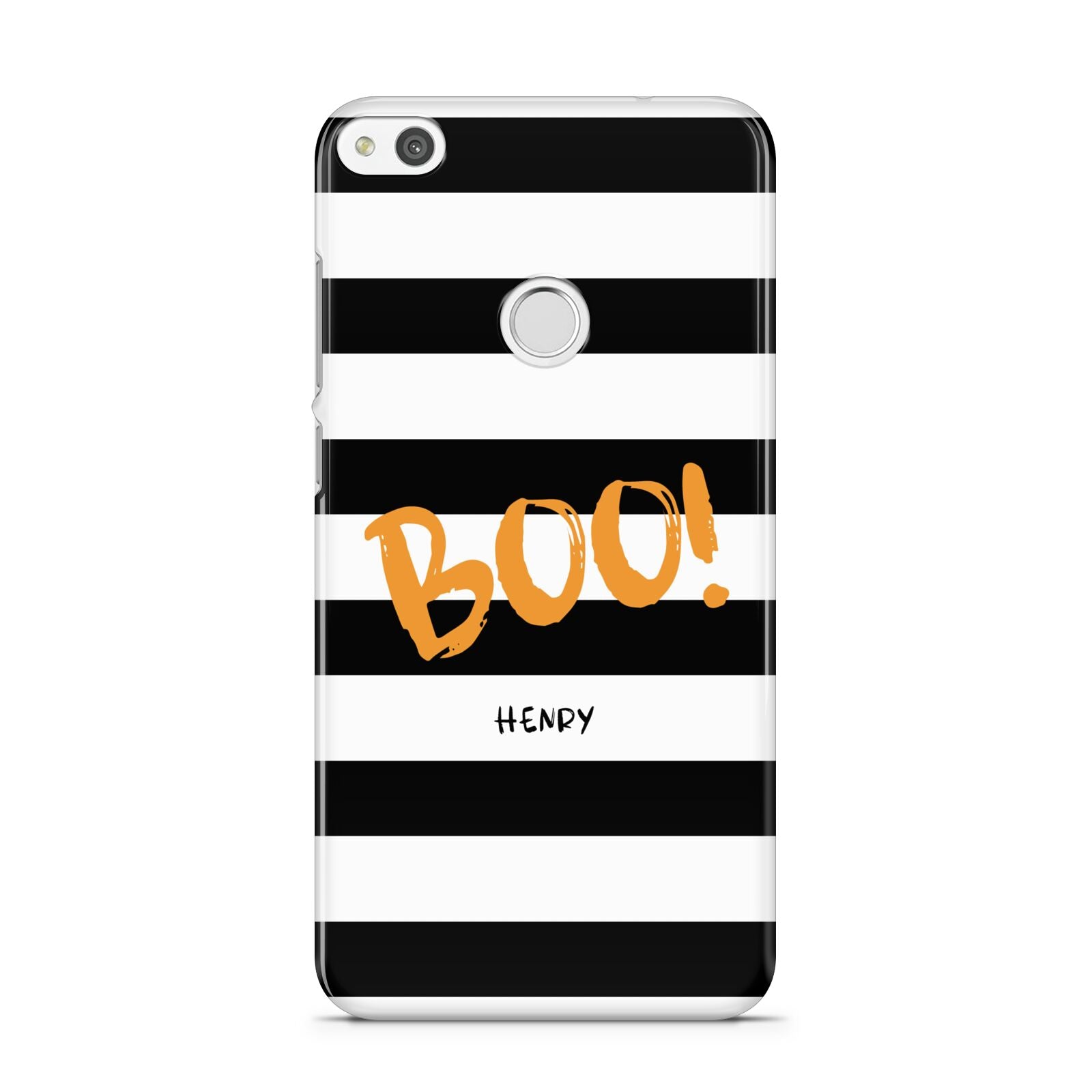 Black White Striped Boo Huawei P8 Lite Case