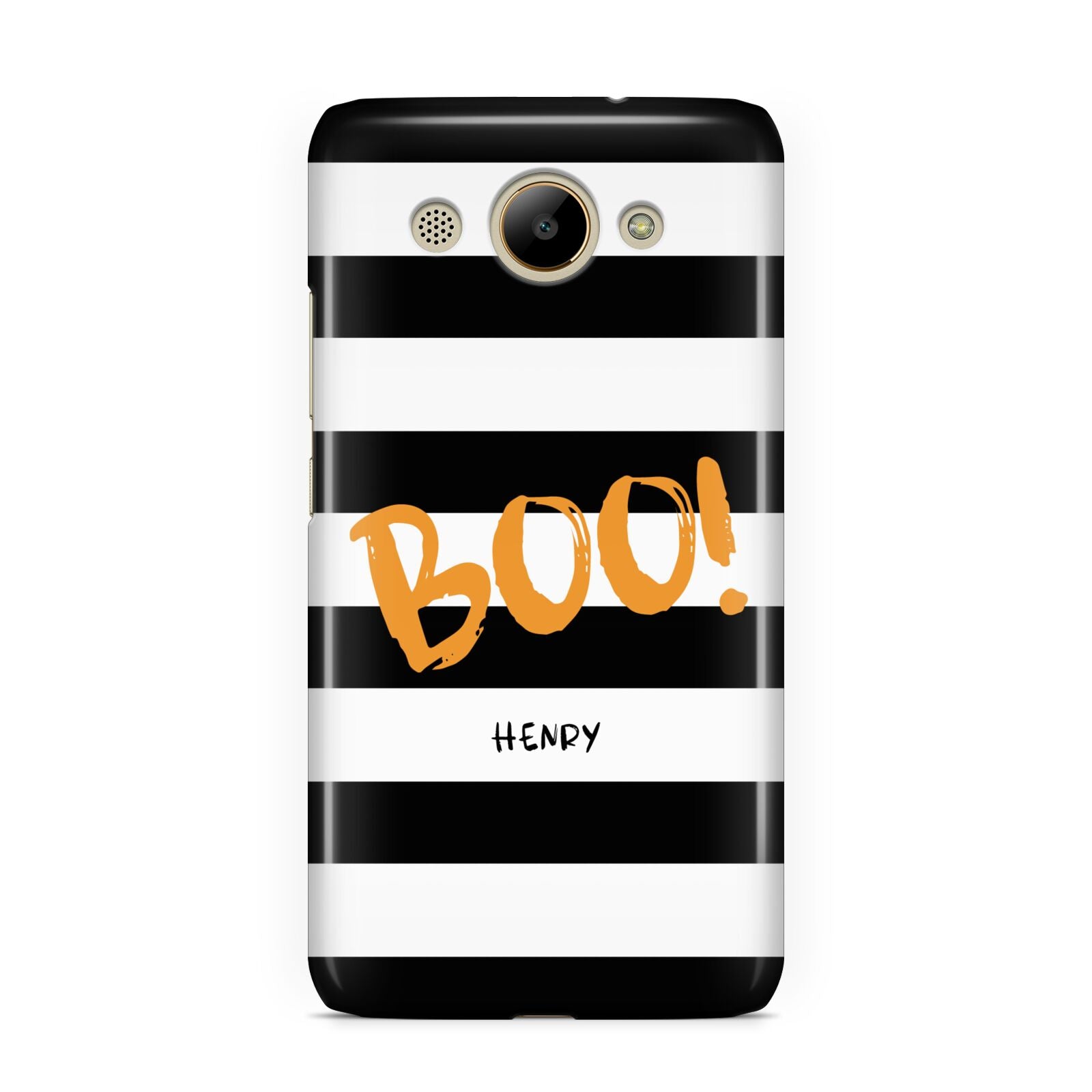 Black White Striped Boo Huawei Y3 2017