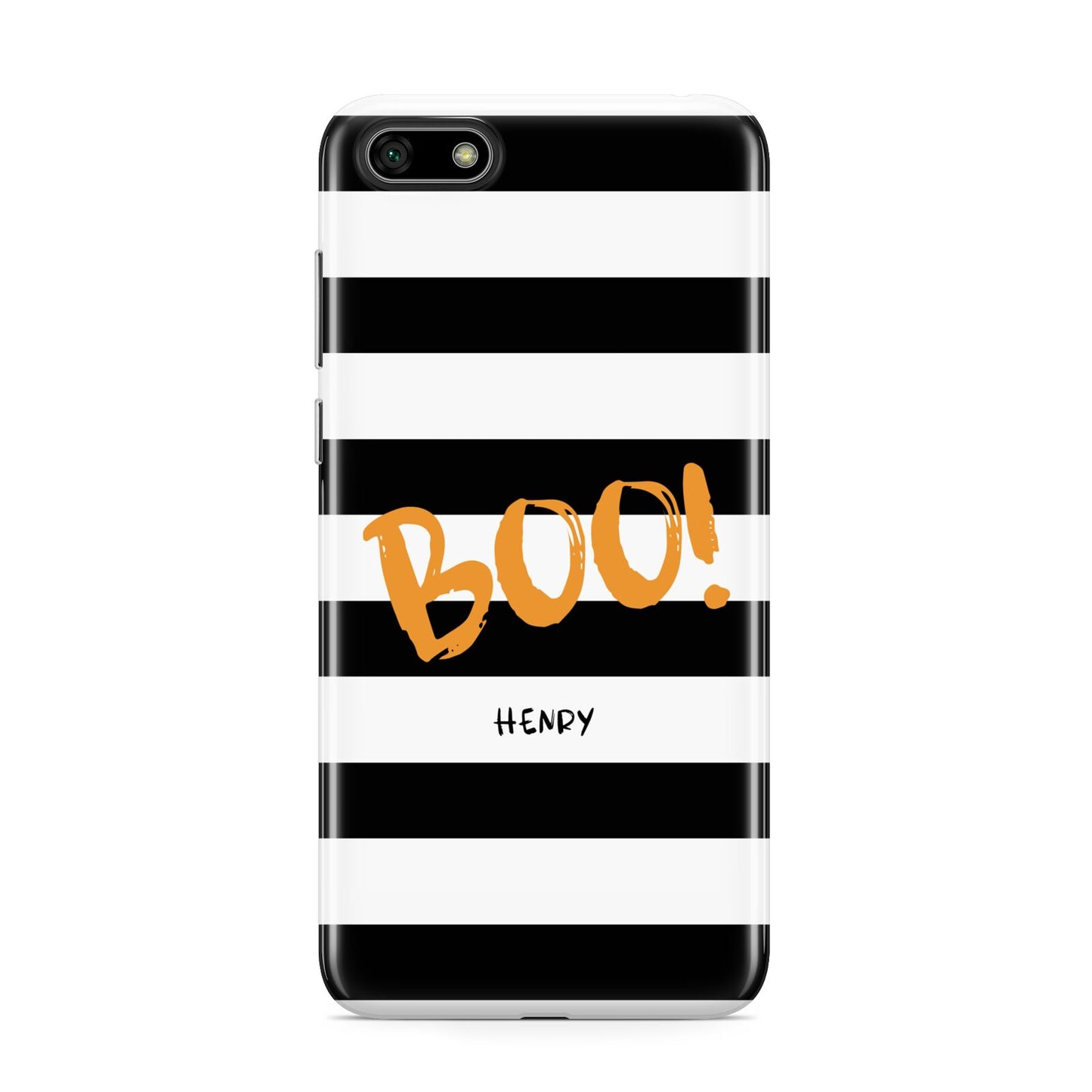 Black White Striped Boo Huawei Y5 Prime 2018 Phone Case