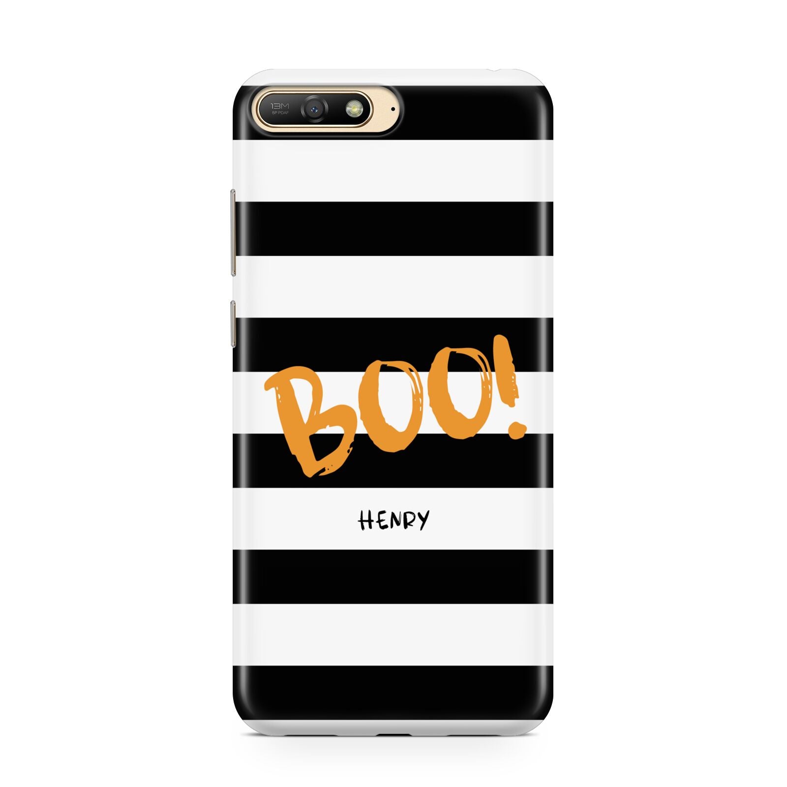 Black White Striped Boo Huawei Y6 2018