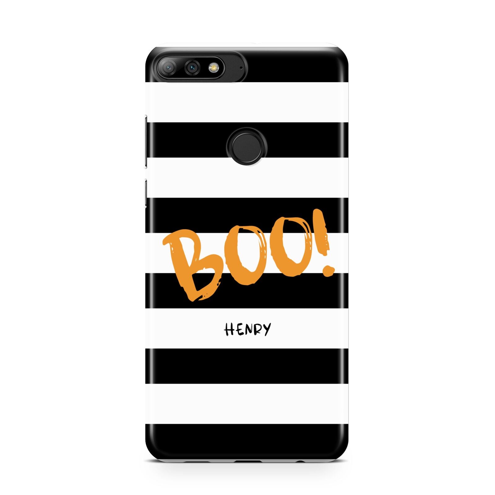 Black White Striped Boo Huawei Y7 2018