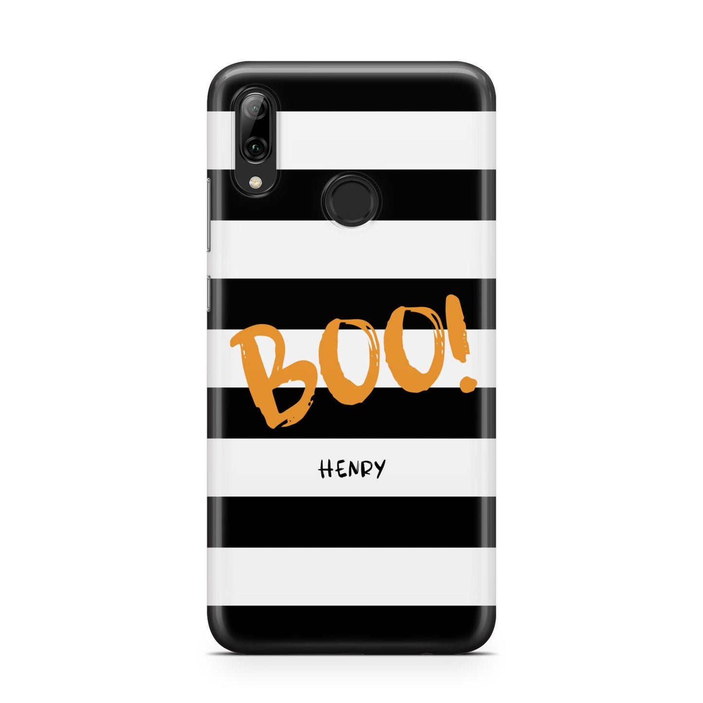 Black White Striped Boo Huawei Y7 2019