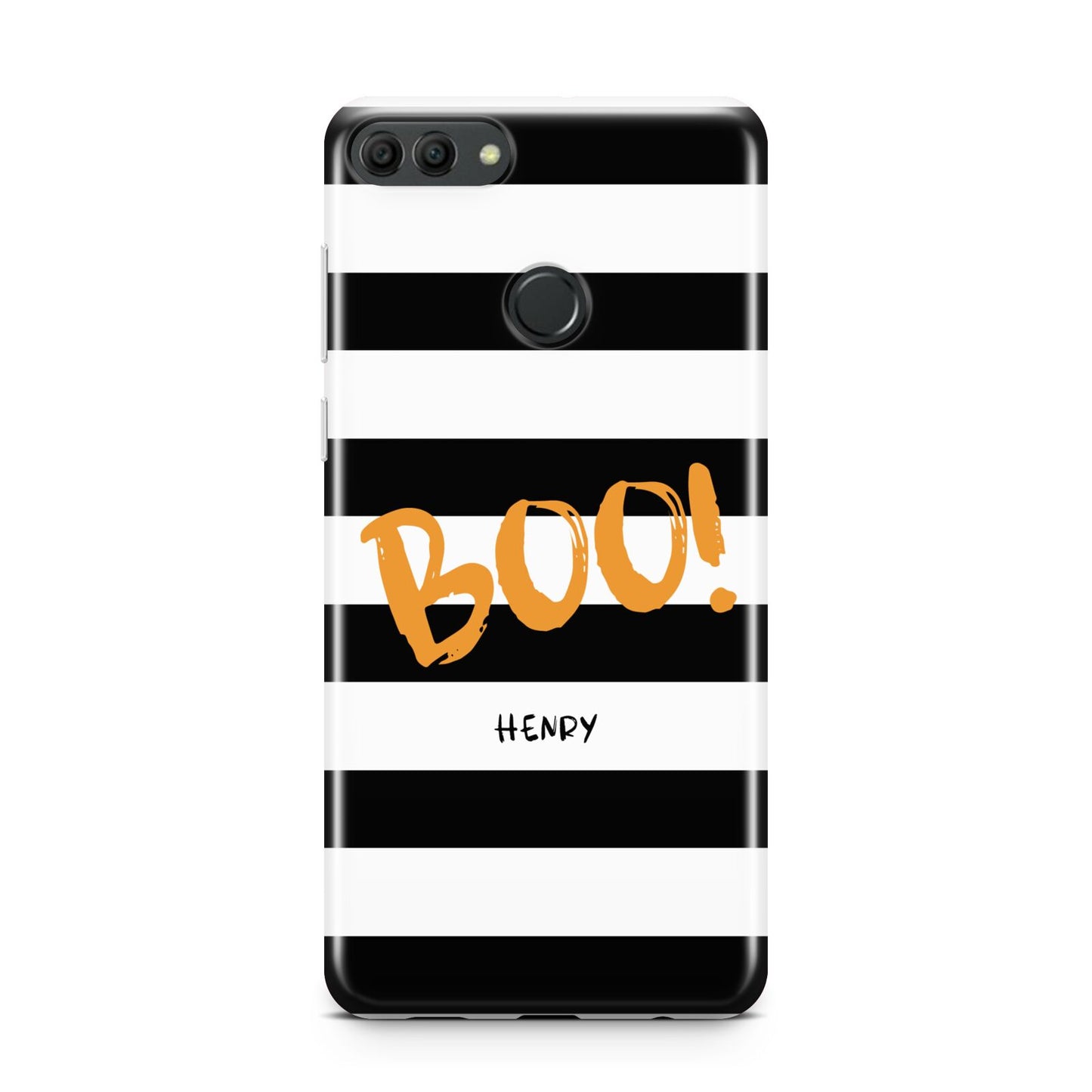 Black White Striped Boo Huawei Y9 2018