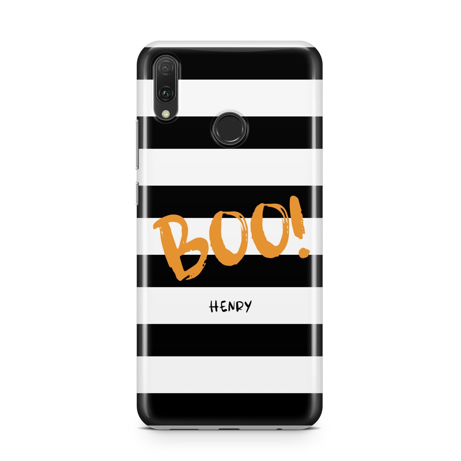 Black White Striped Boo Huawei Y9 2019