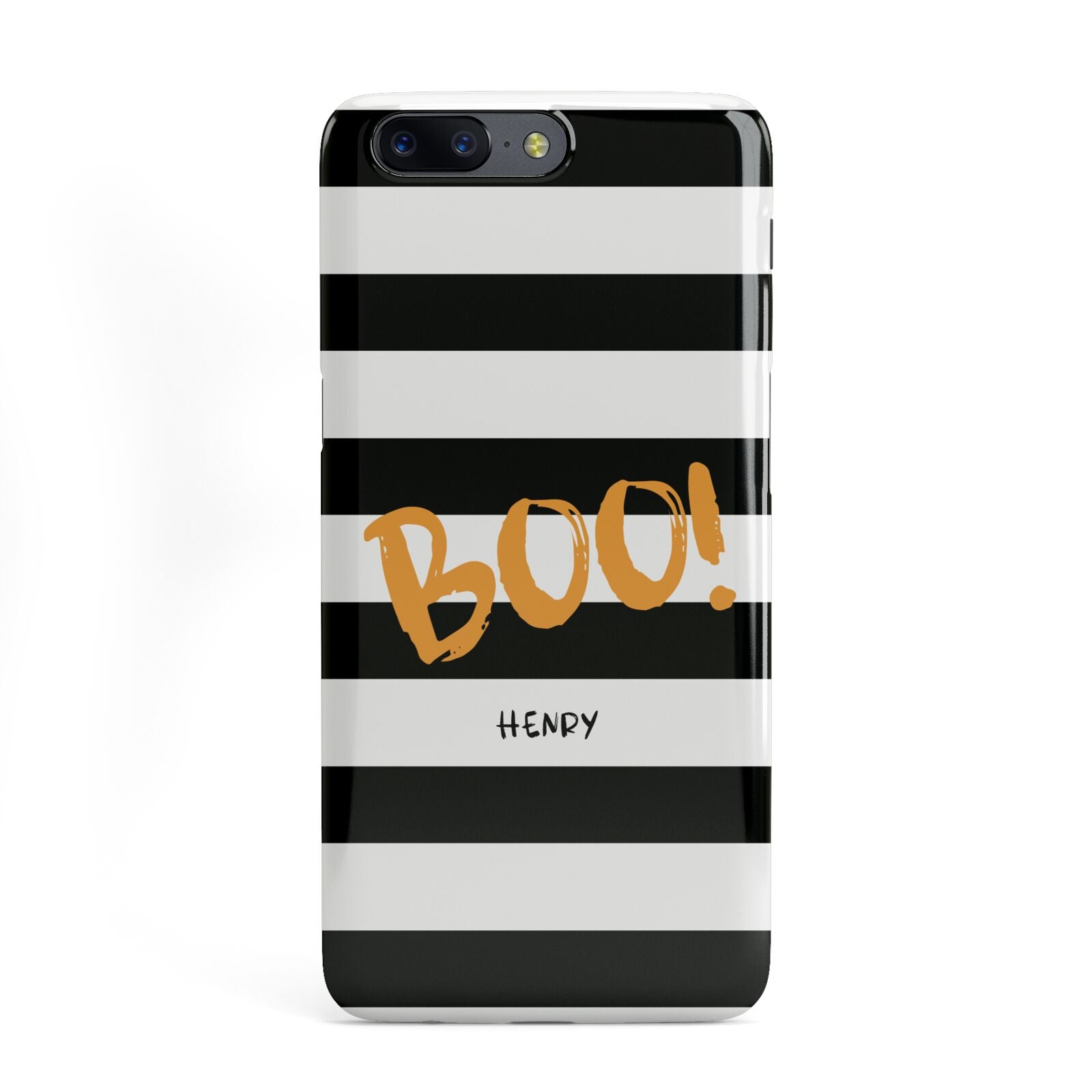 Black White Striped Boo OnePlus Case