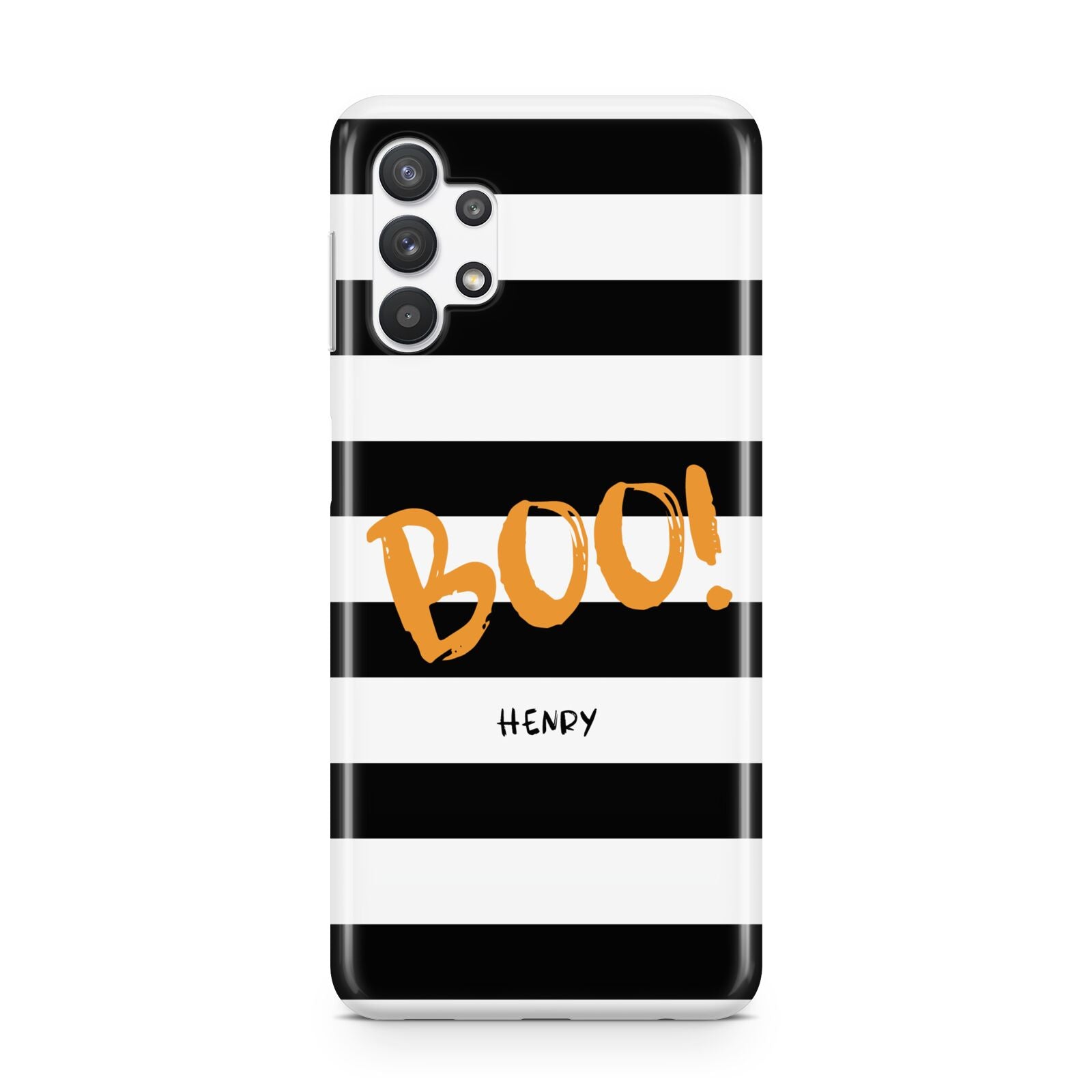 Black White Striped Boo Samsung A32 5G Case