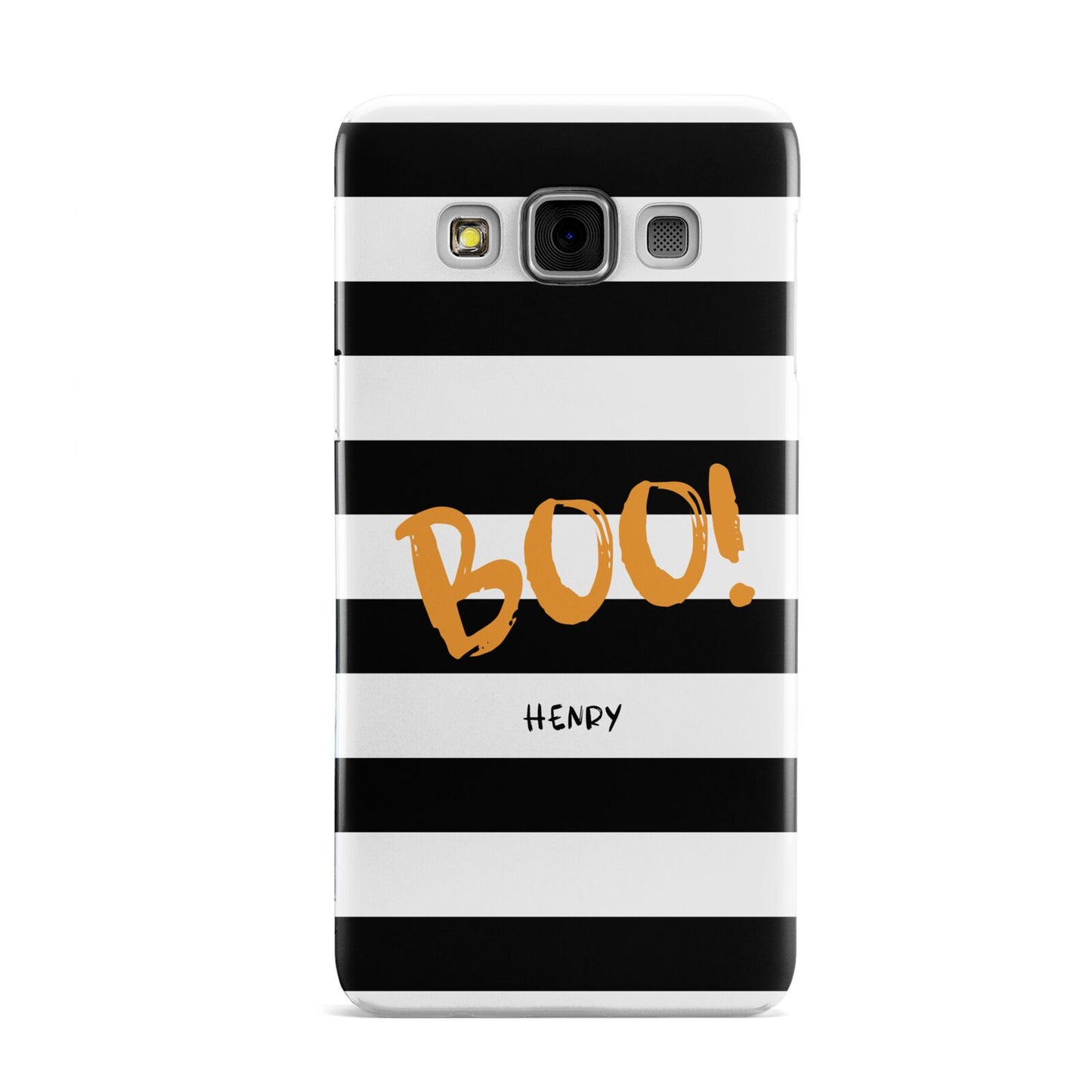 Black White Striped Boo Samsung Galaxy A3 Case