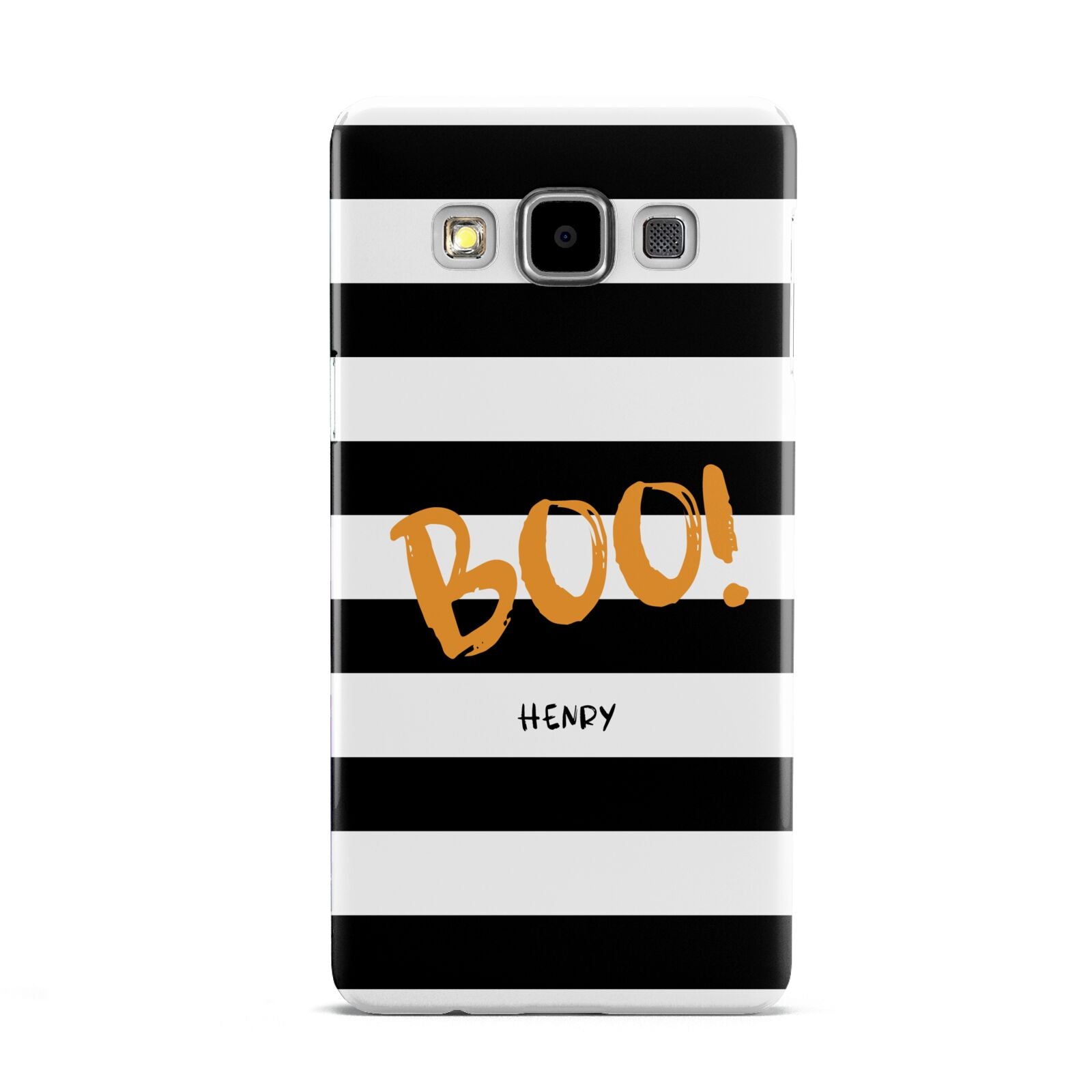 Black White Striped Boo Samsung Galaxy A5 Case