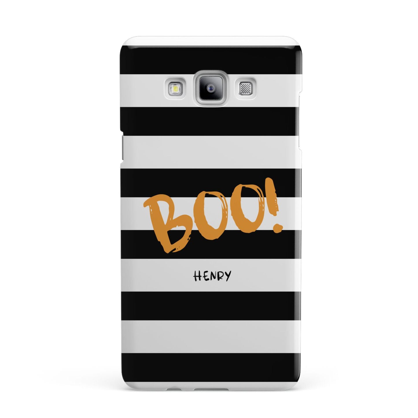 Black White Striped Boo Samsung Galaxy A7 2015 Case