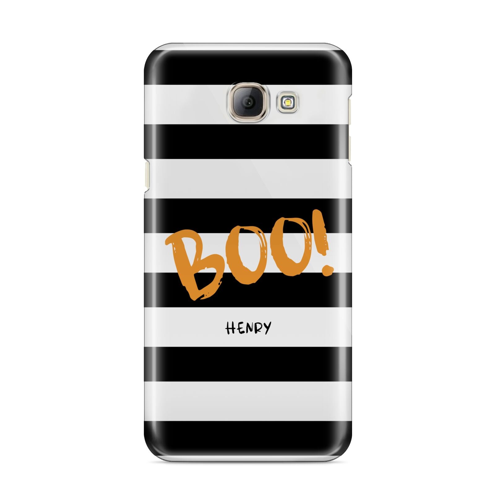 Black White Striped Boo Samsung Galaxy A8 2016 Case