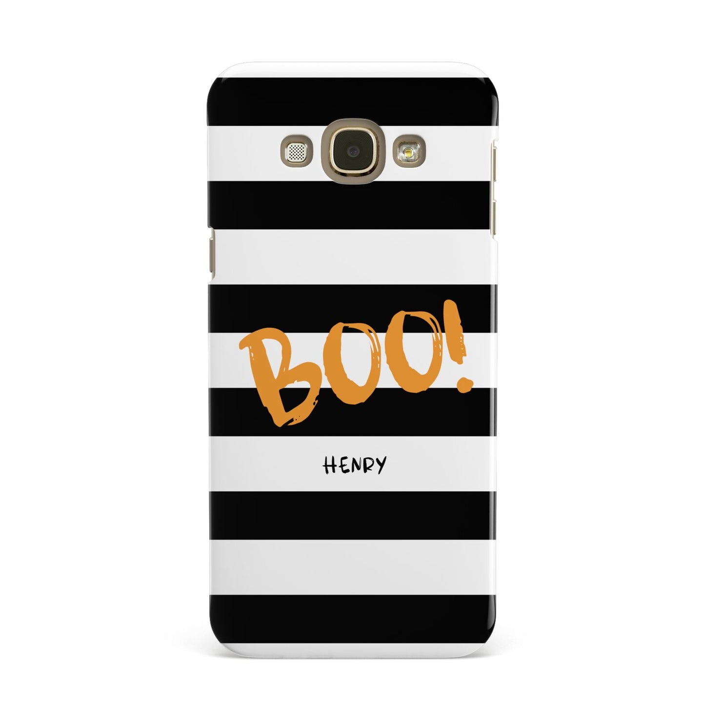 Black White Striped Boo Samsung Galaxy A8 Case