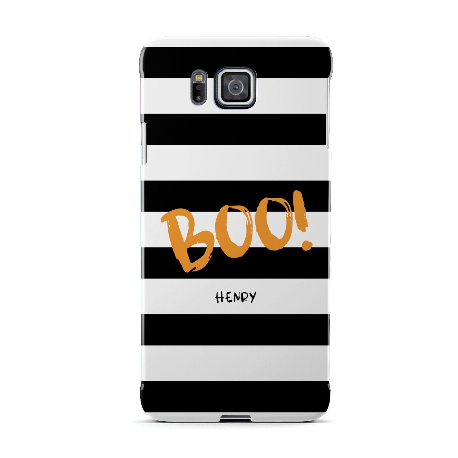 Black White Striped Boo Samsung Galaxy Alpha Case