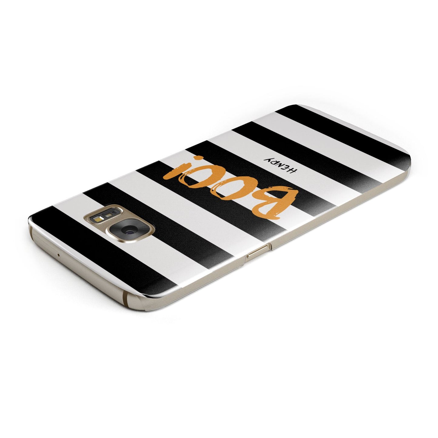 Black White Striped Boo Samsung Galaxy Case Top Cutout