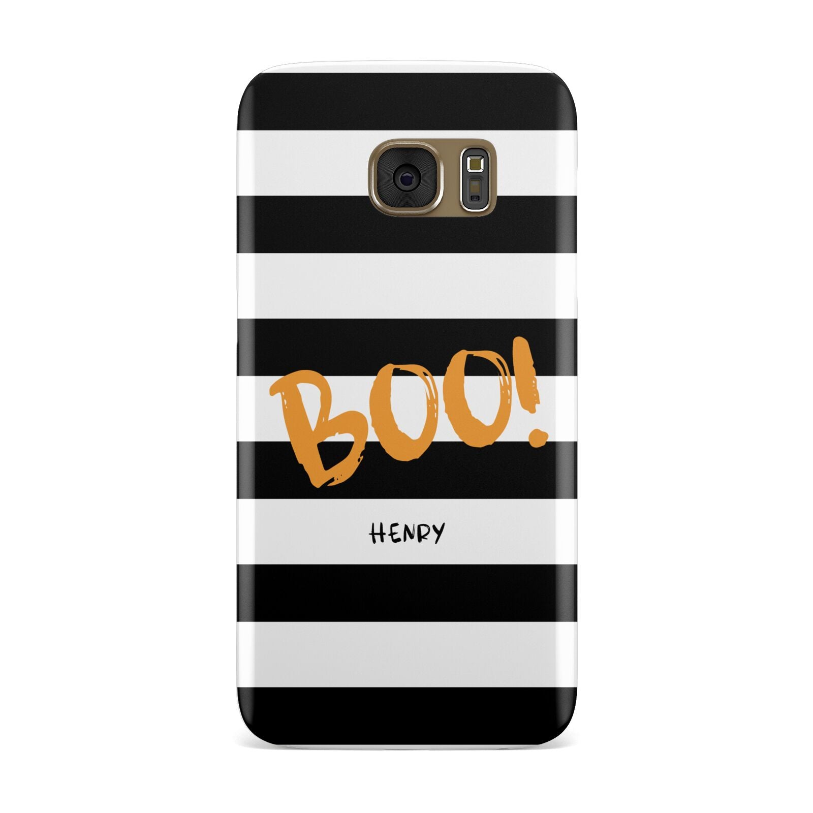 Black White Striped Boo Samsung Galaxy Case