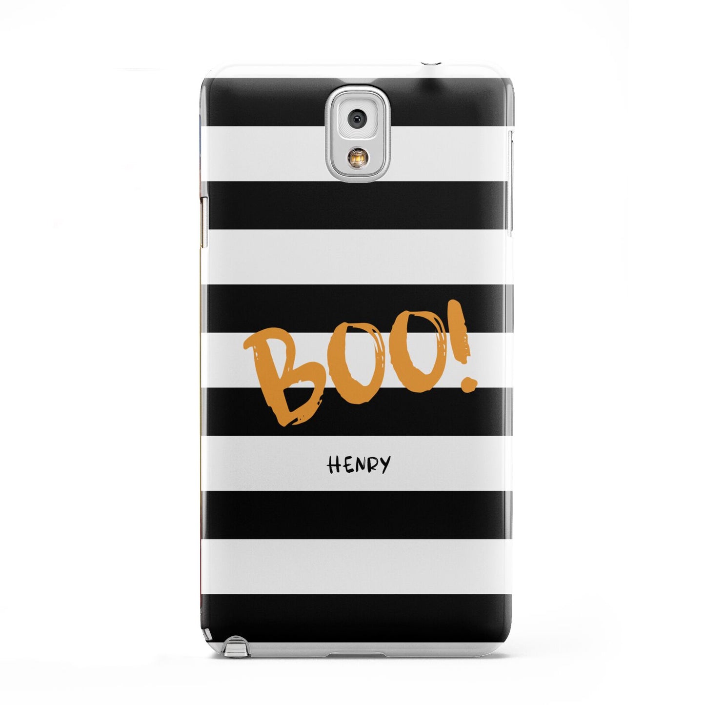 Black White Striped Boo Samsung Galaxy Note 3 Case