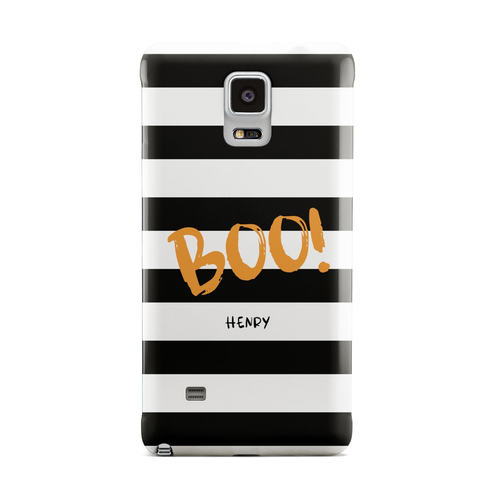 Black White Striped Boo Samsung Galaxy Note 4 Case