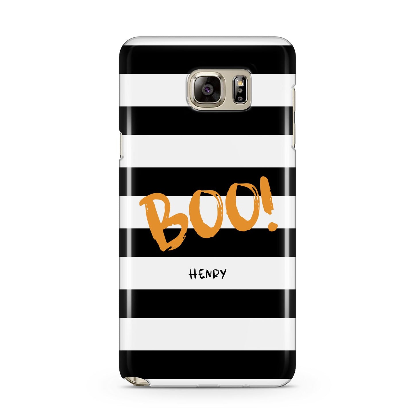 Black White Striped Boo Samsung Galaxy Note 5 Case