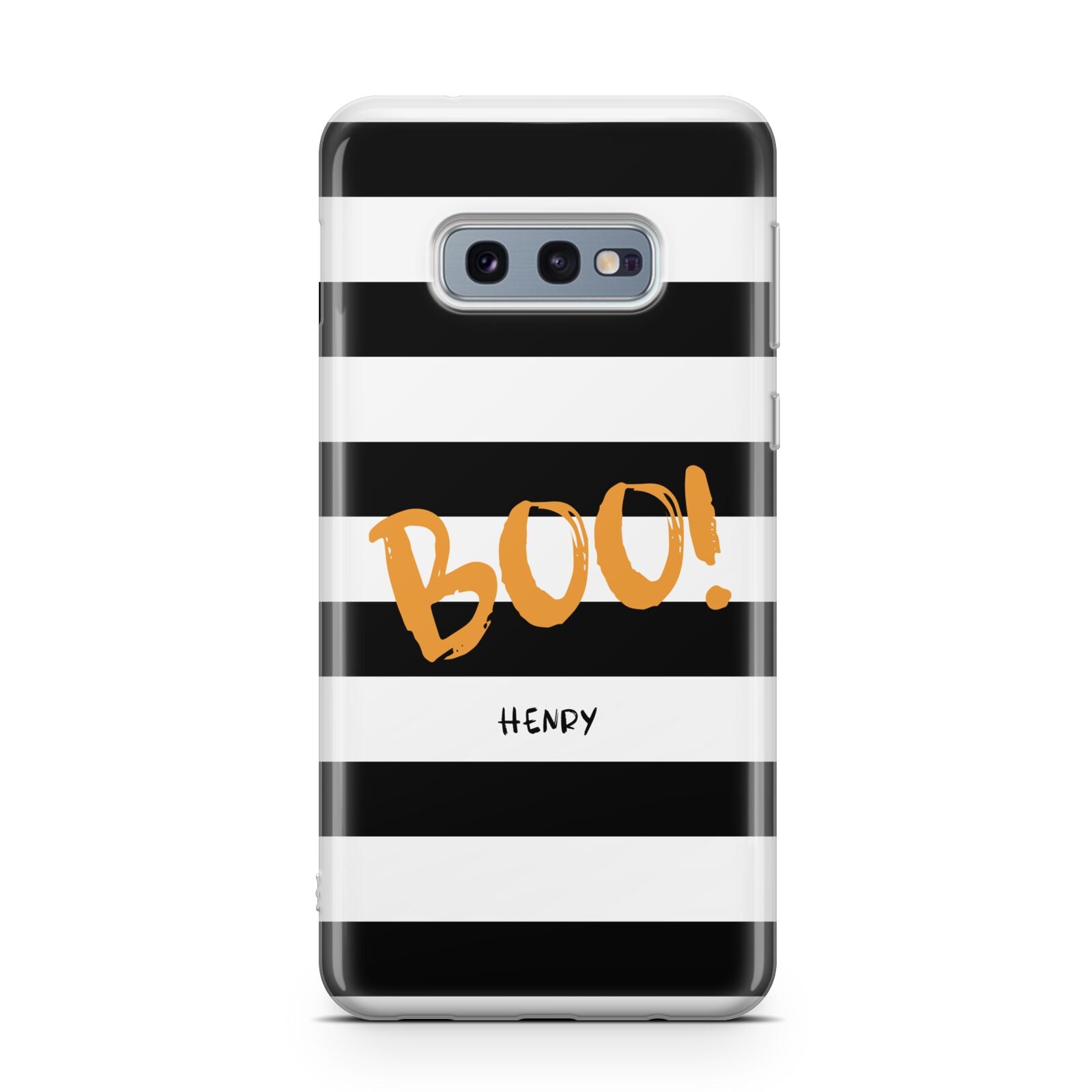 Black White Striped Boo Samsung Galaxy S10E Case