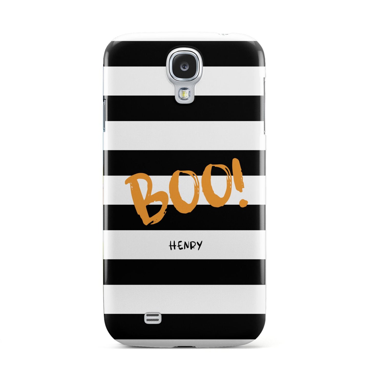 Black White Striped Boo Samsung Galaxy S4 Case