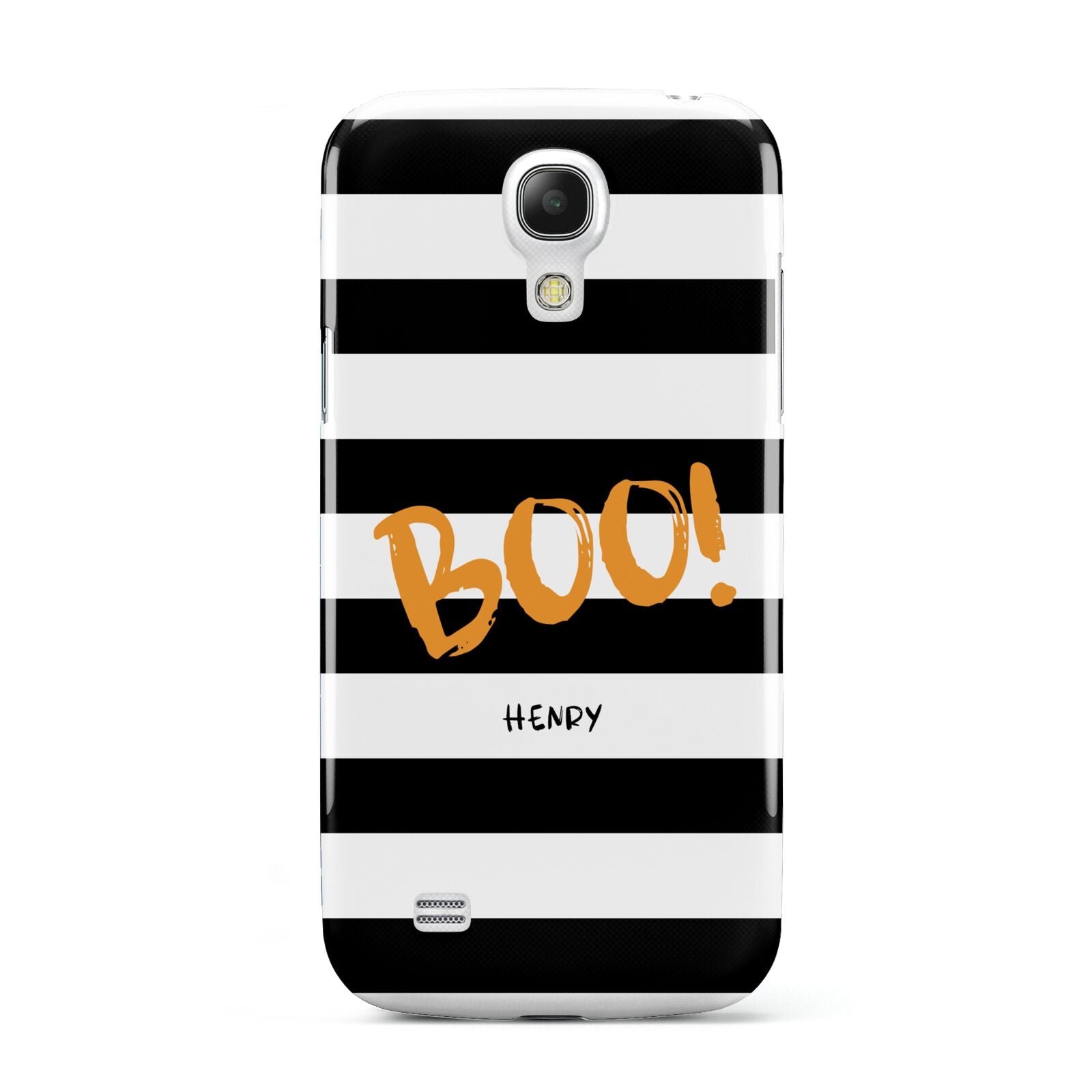 Black White Striped Boo Samsung Galaxy S4 Mini Case