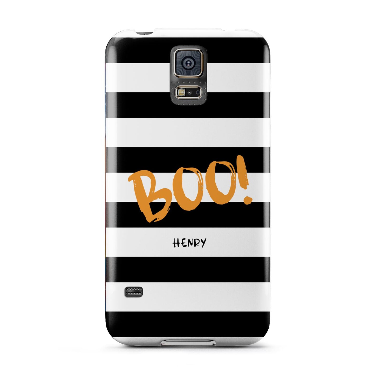 Black White Striped Boo Samsung Galaxy S5 Case