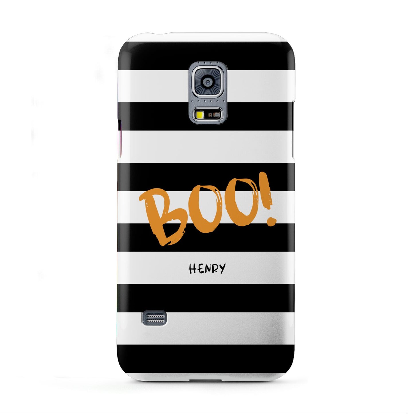 Black White Striped Boo Samsung Galaxy S5 Mini Case