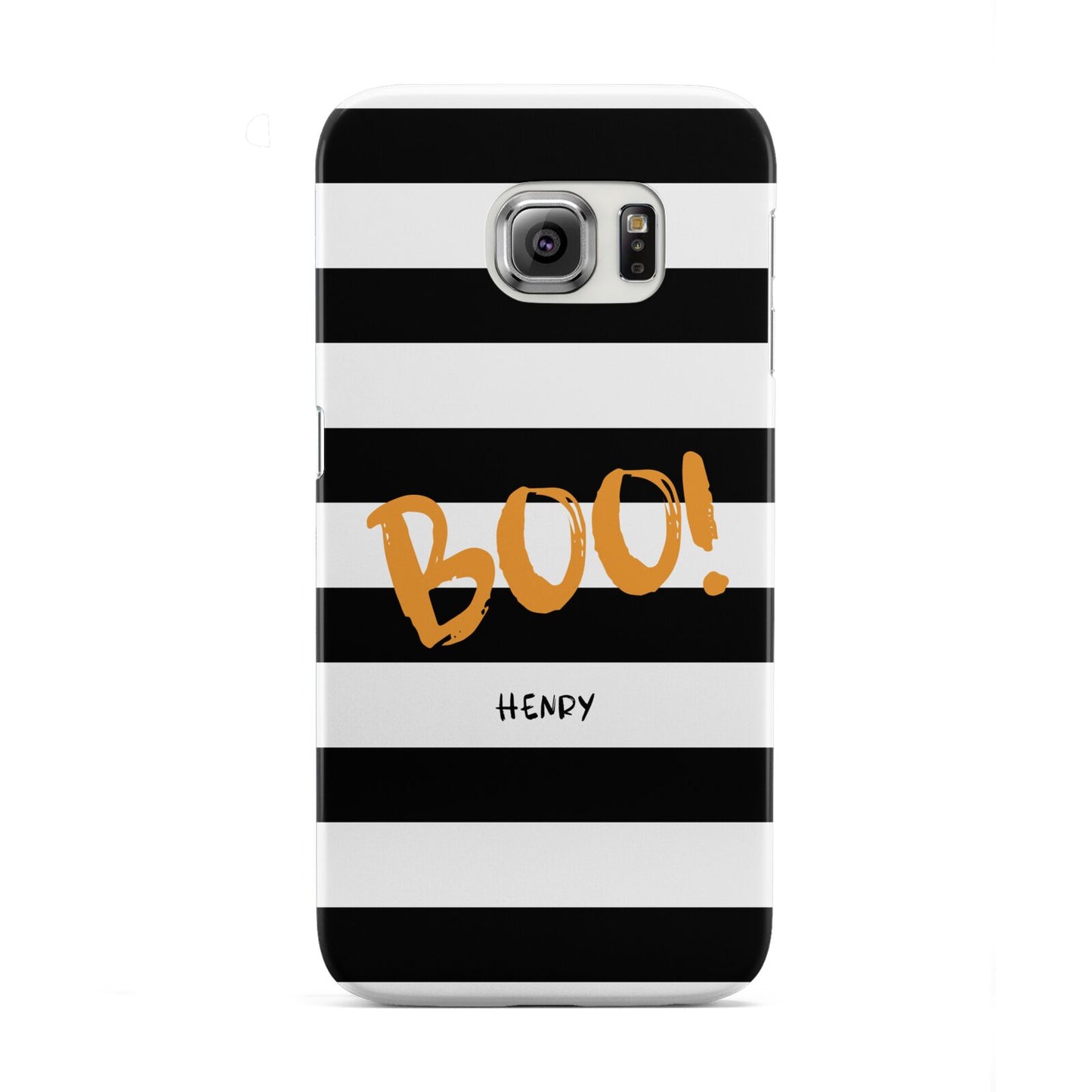 Black White Striped Boo Samsung Galaxy S6 Edge Case