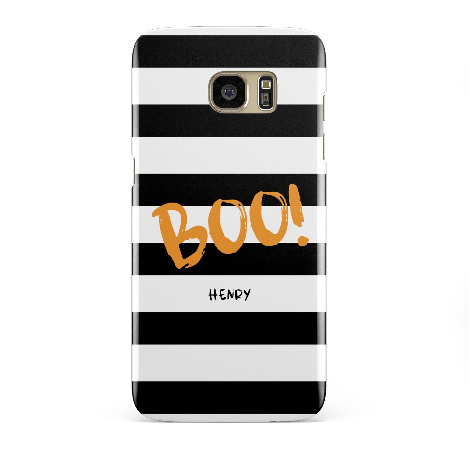 Black White Striped Boo Samsung Galaxy S7 Edge Case