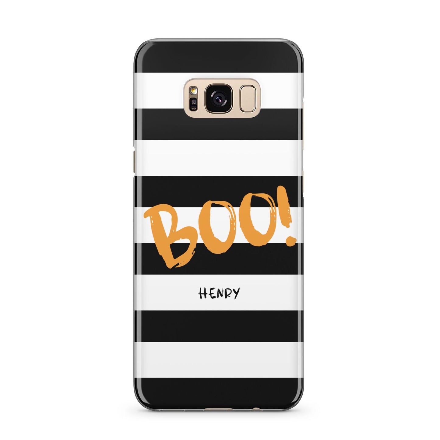 Black White Striped Boo Samsung Galaxy S8 Plus Case