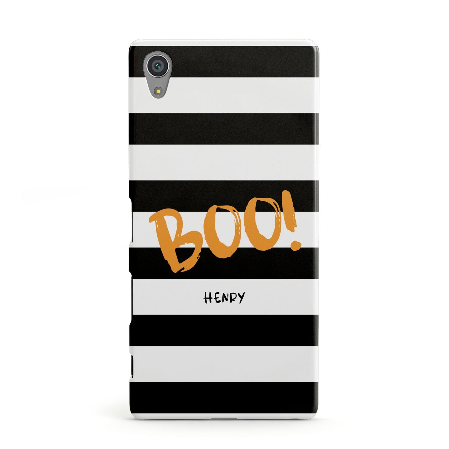 Black White Striped Boo Sony Xperia Case