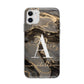 Black and Gold Marble Apple iPhone 11 in White with Bumper Case
