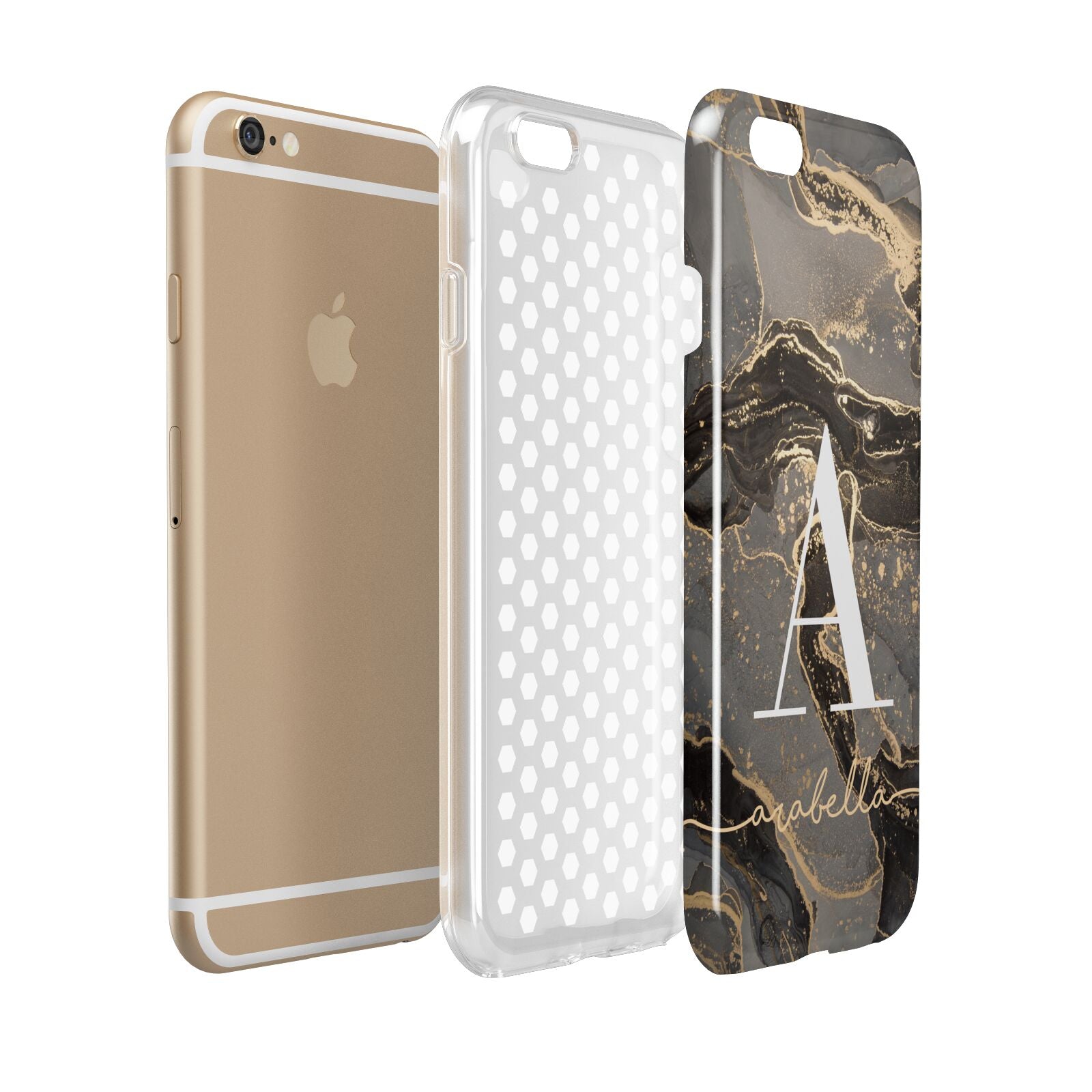Black and Gold Marble Apple iPhone 6 3D Tough Case Expanded view