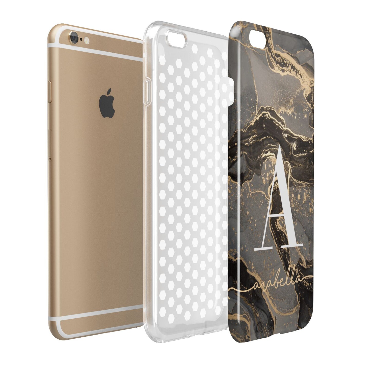 Black and Gold Marble Apple iPhone 6 Plus 3D Tough Case Expand Detail Image