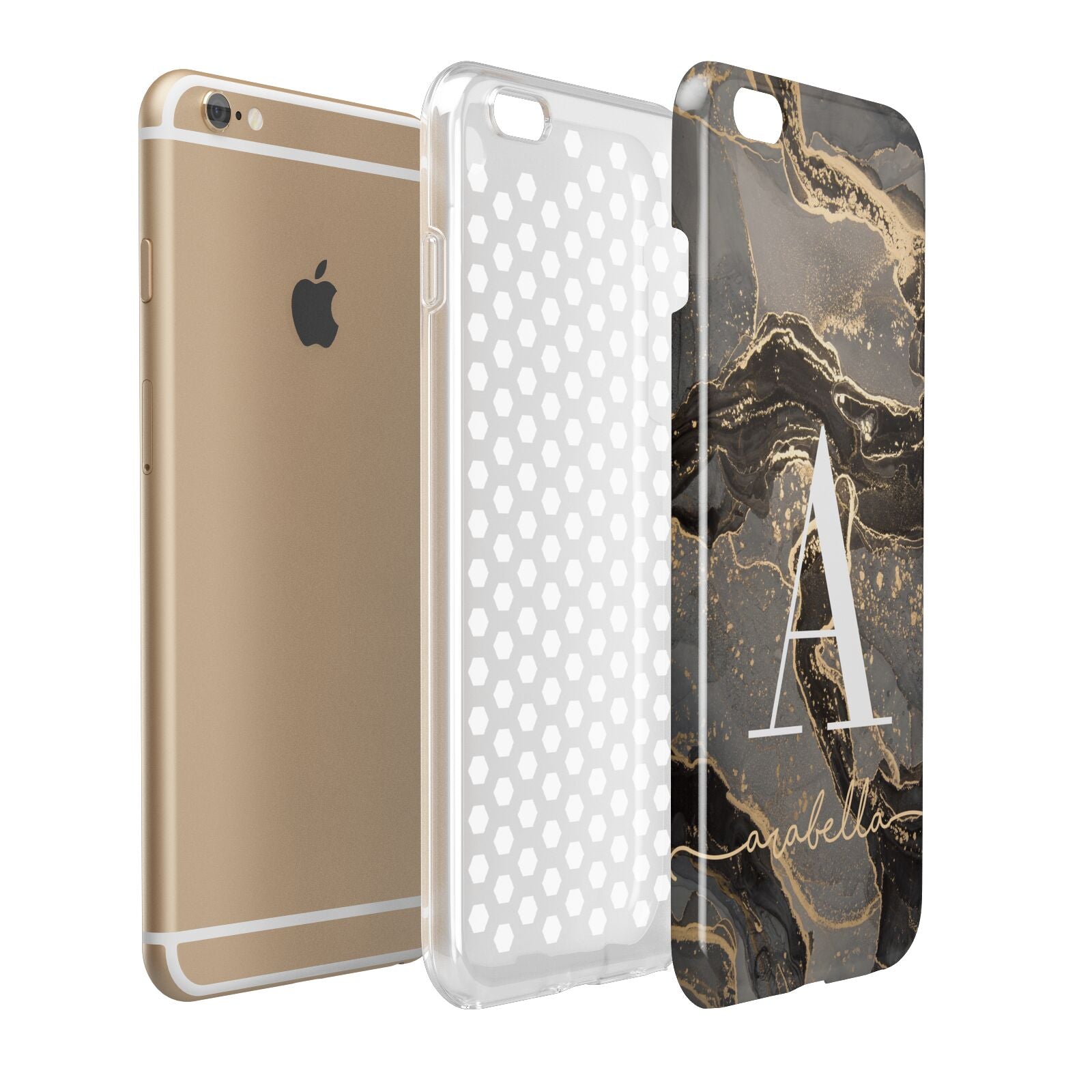 Black and Gold Marble Apple iPhone 6 Plus 3D Tough Case Expand Detail Image