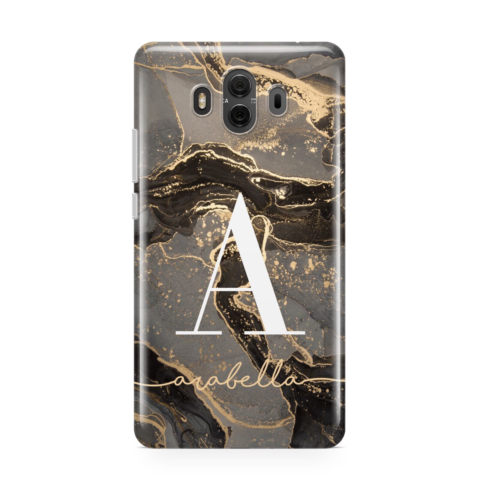 Black and Gold Marble Huawei Mate 10 Protective Phone Case