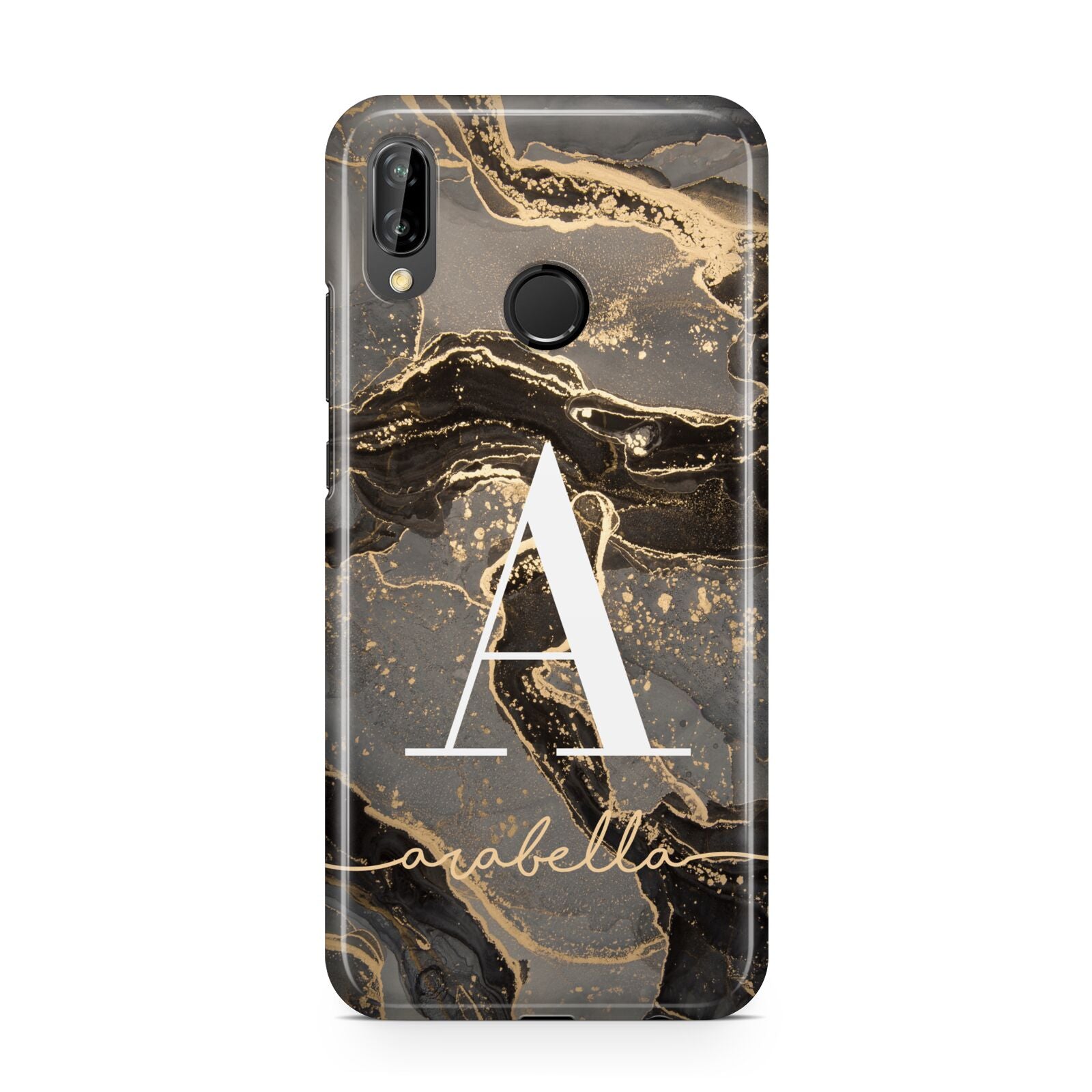 Black and Gold Marble Huawei P20 Lite Phone Case