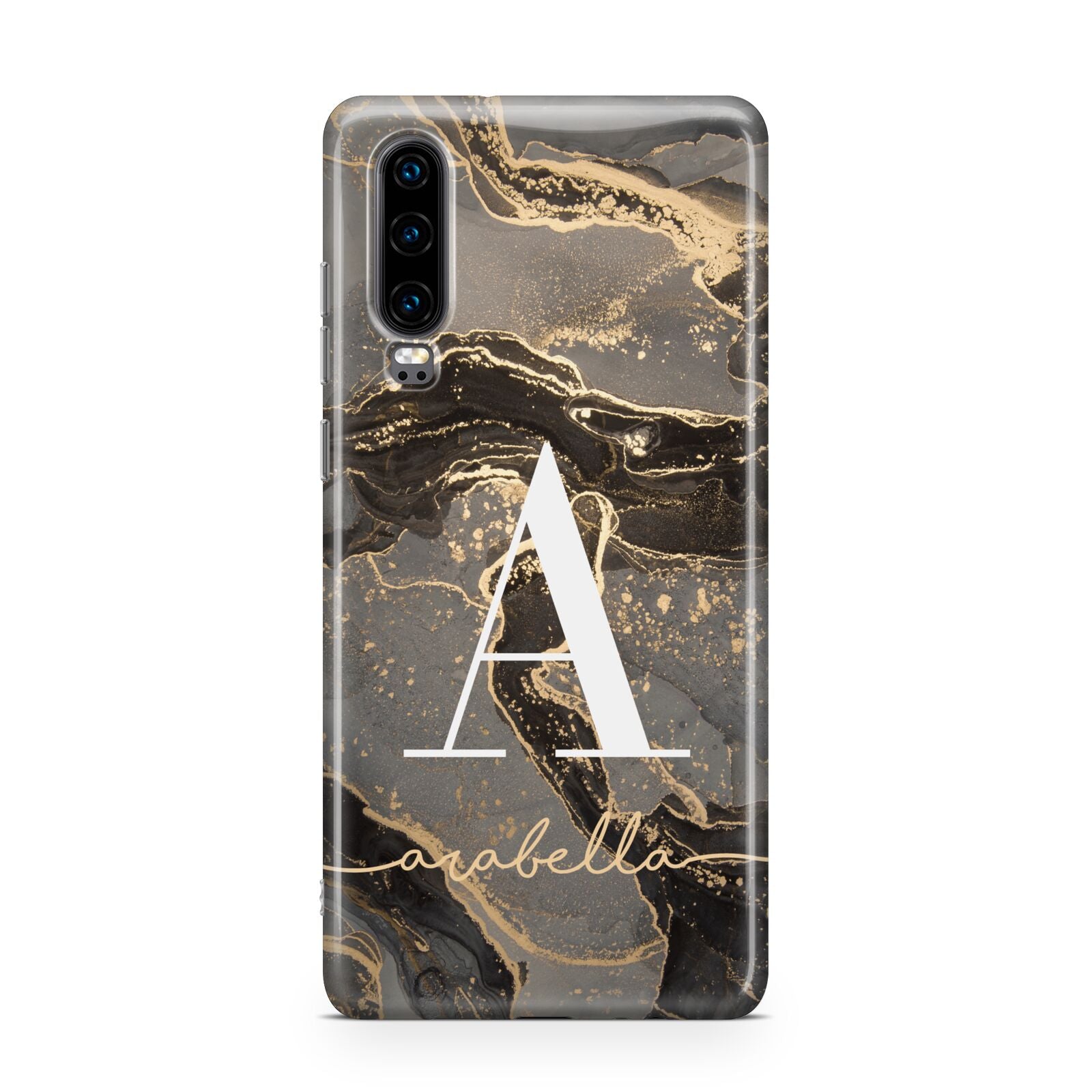 Black and Gold Marble Huawei P30 Phone Case