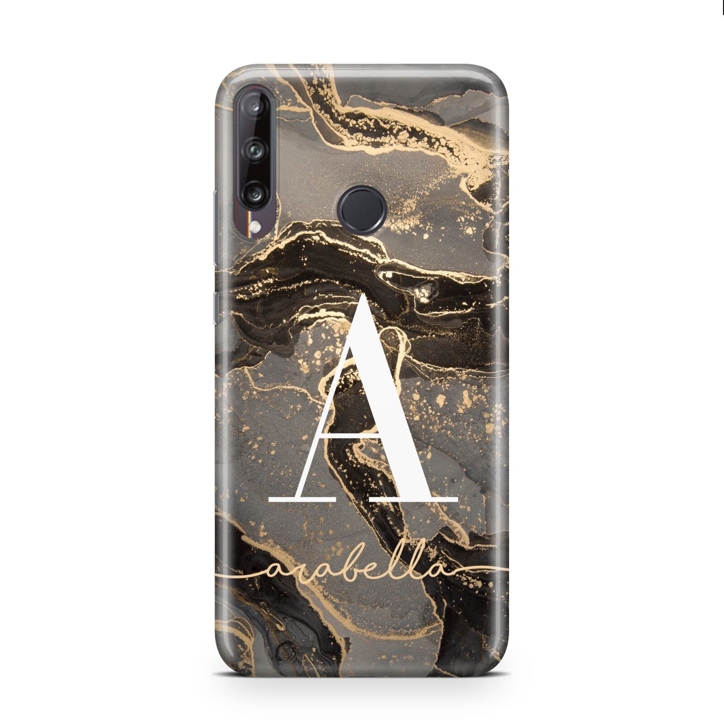 Black and Gold Marble Huawei P40 Lite E Phone Case