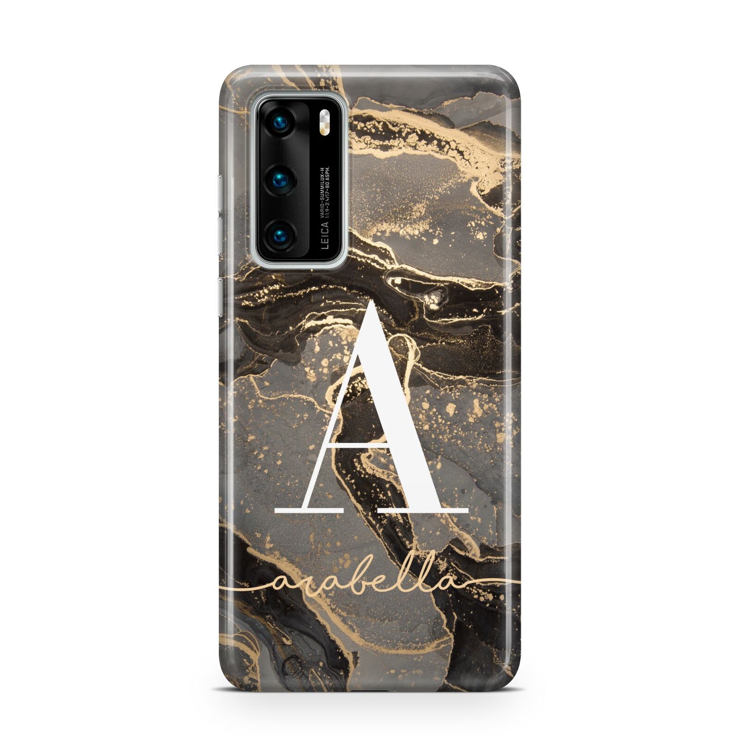 Black and Gold Marble Huawei P40 Phone Case