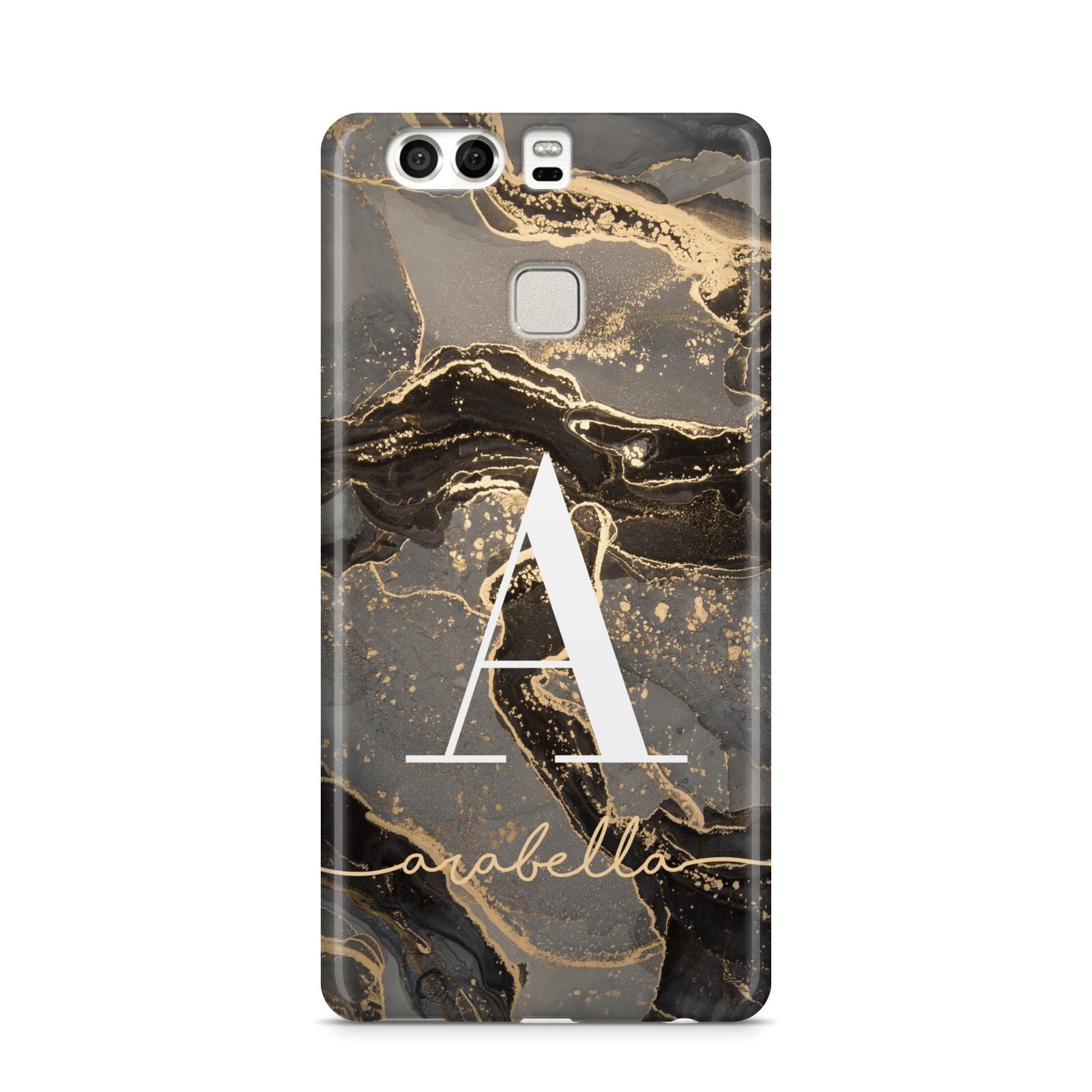 Black and Gold Marble Huawei P9 Case