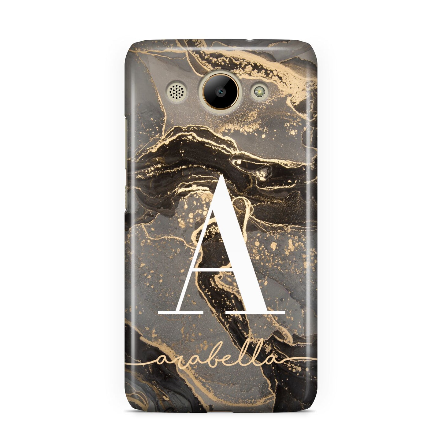 Black and Gold Marble Huawei Y3 2017