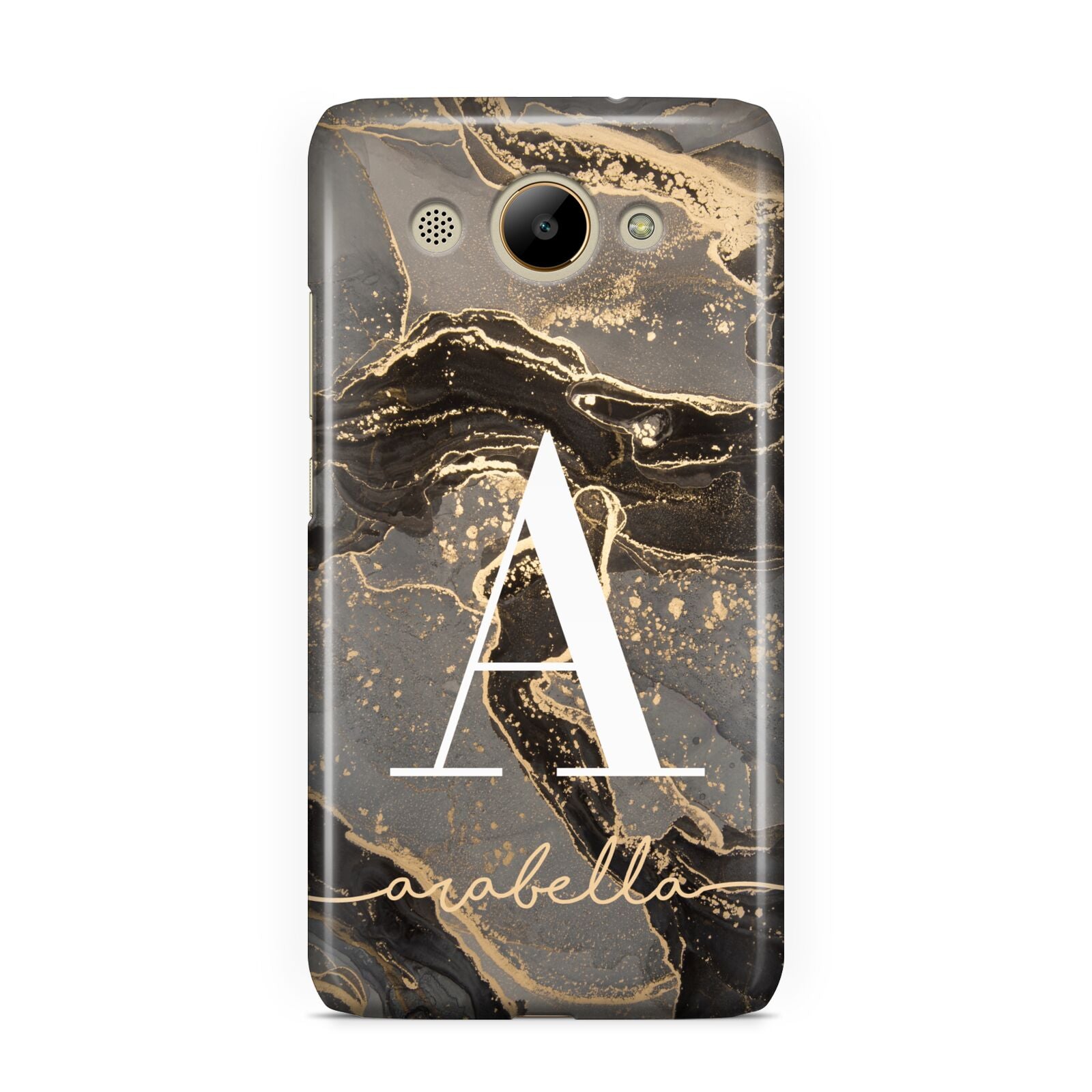 Black and Gold Marble Huawei Y3 2017