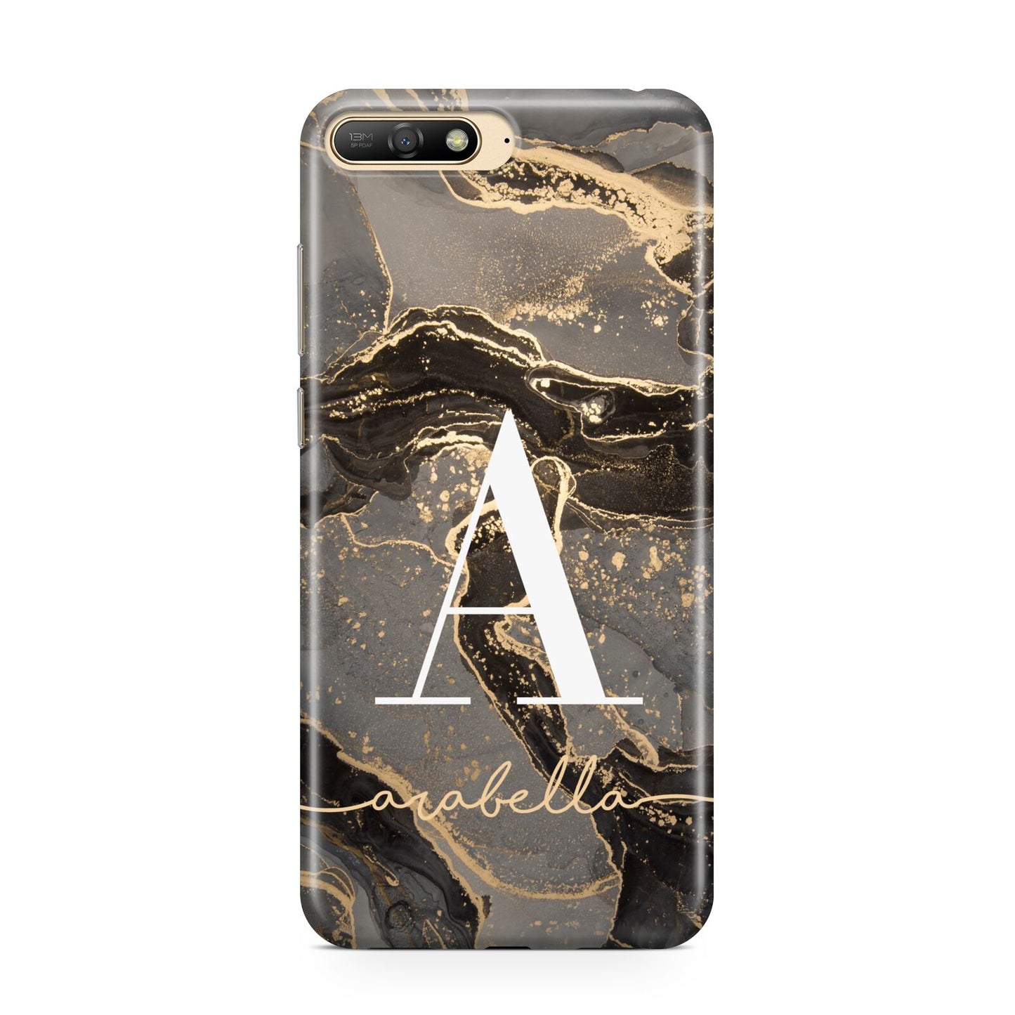 Black and Gold Marble Huawei Y6 2018