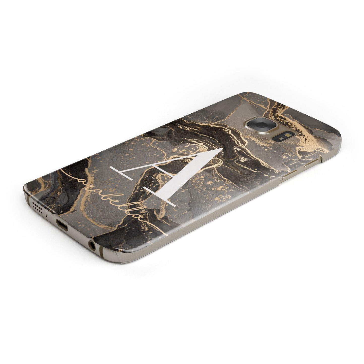 Black and Gold Marble Samsung Galaxy Case Bottom Cutout