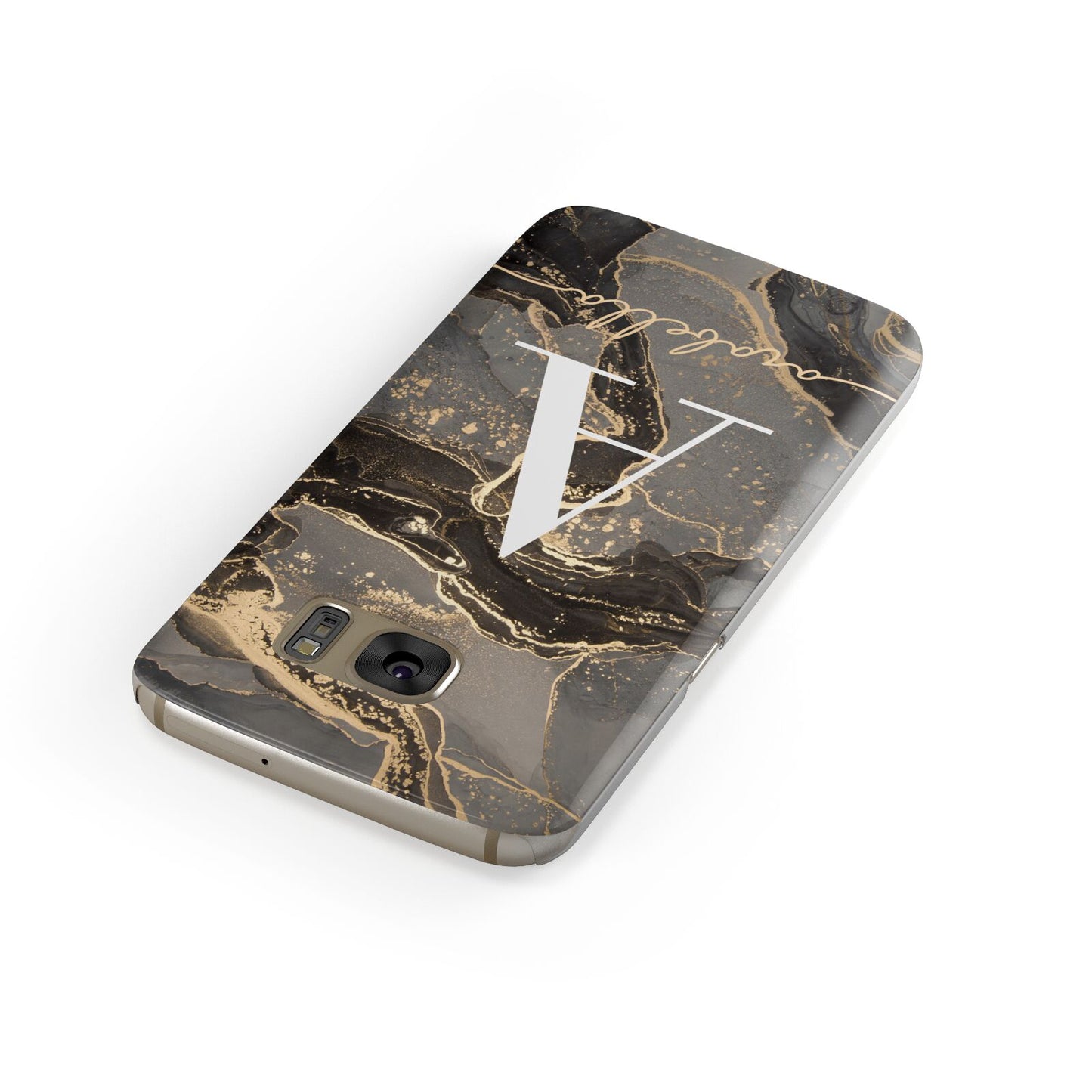 Black and Gold Marble Samsung Galaxy Case Front Close Up