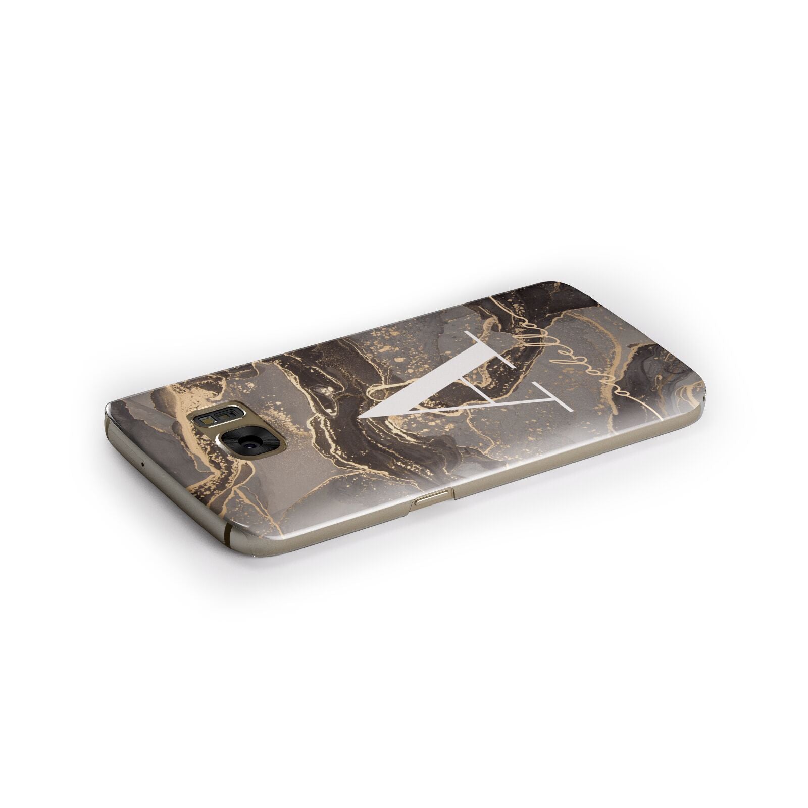 Black and Gold Marble Samsung Galaxy Case Side Close Up